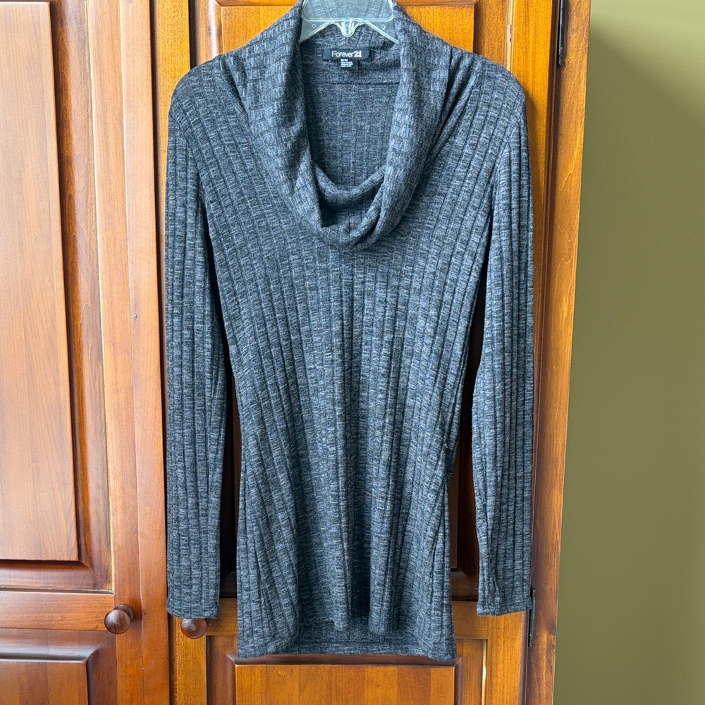 Forever 21 Charcoal Cowl Neck Sweater